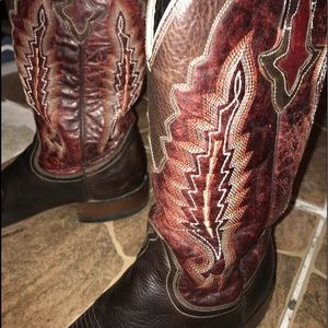 Lucchese brown leather boots.